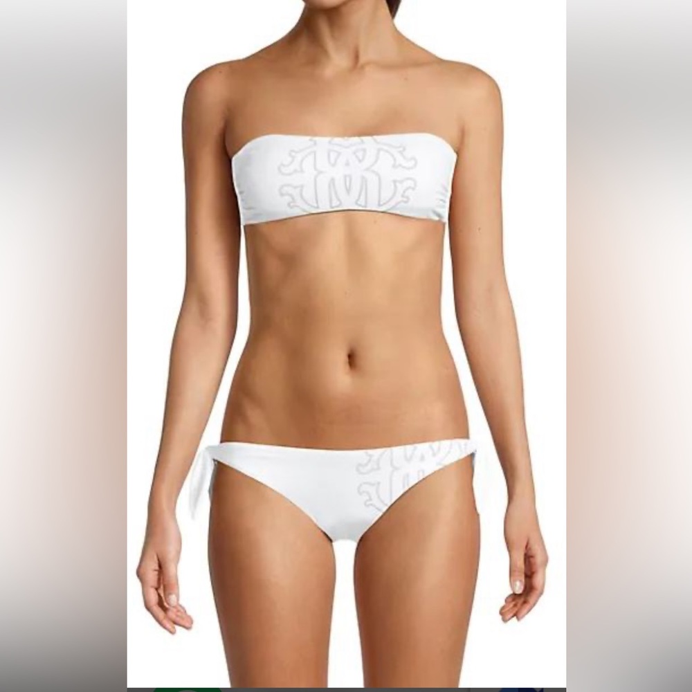 NEW LIMITED EDITION Roberto Cavalli White Bandeau Top Bikini Sizes: XS NWT